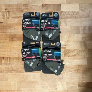 Lot of 4 Pairs New Men's Medium CEP Compression 4.0 Low Cut The Run Ankle Socks